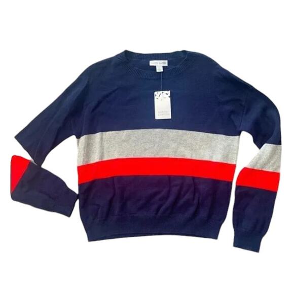 NWT Harper Canyon Girls Navy Red Silver Metallic Knit Sweater Size Small 7/8 - Picture 8 of 8